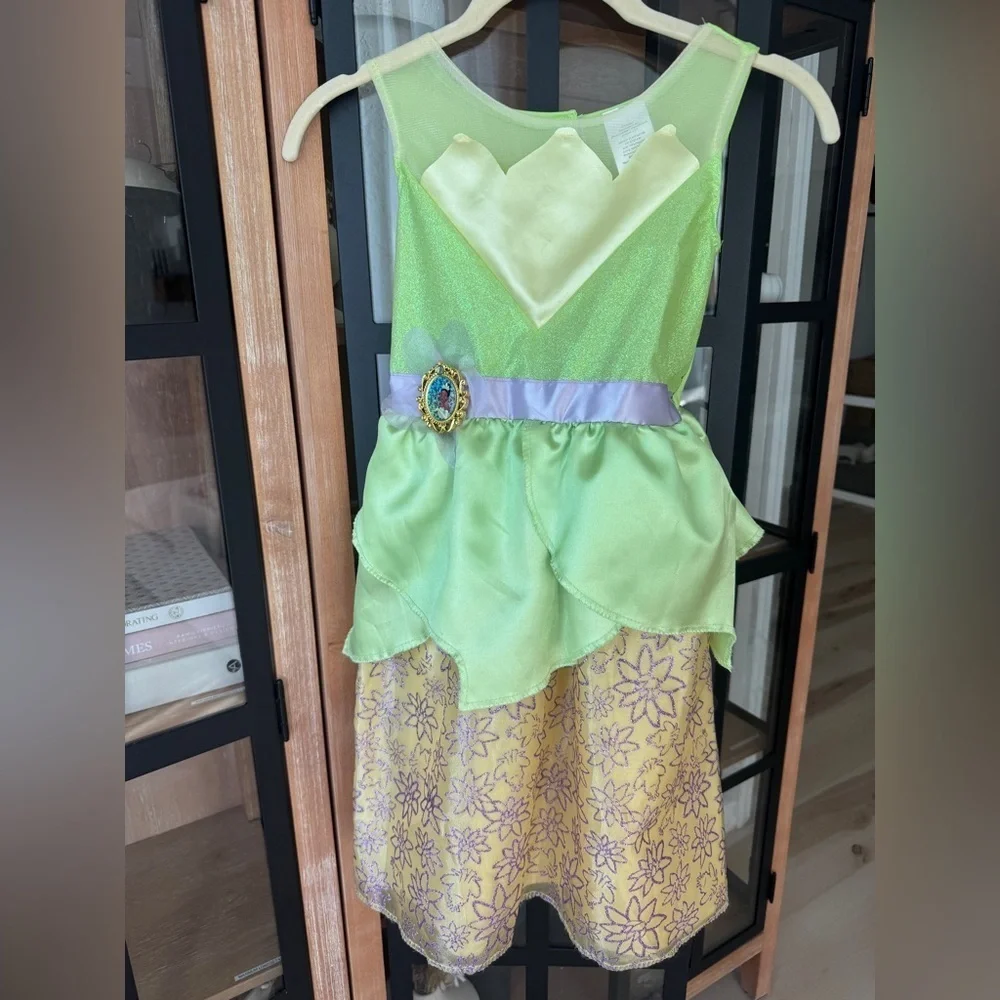Disney Tiana Princess dress costume glitter toddler girl glitter & the frog